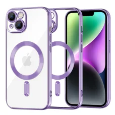 na iPhone 14 - Techsuit - Luxusný Kryštálový MagSafe - Svetlofialová. Puzdro