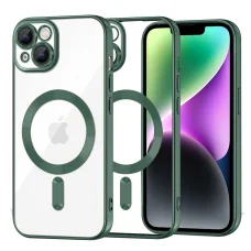 iPhone 14 Techsuit - Luxus Crystal MagSafe tok - Mélyzöld