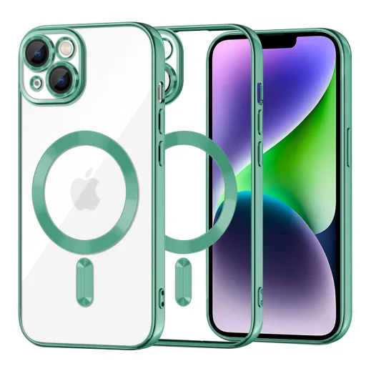 iPhone 14 Plus - Techsuit - Luxus Kristály MagSafe - Világoszöld tok - 1