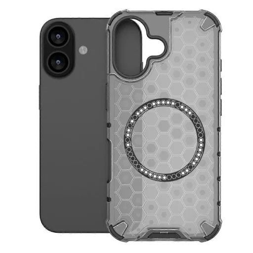  iPhone 17 Fekete Techsuit - HoneyComb Shield MagSafe tok - 2