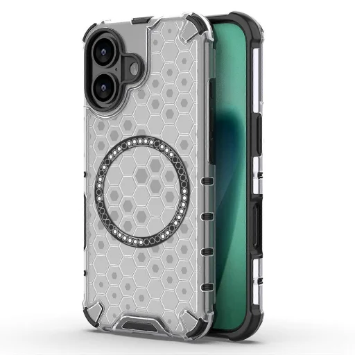  iPhone 17 Fehér Techsuit HoneyComb Shield MagSafe tok - 1