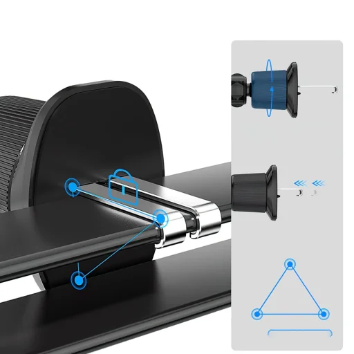 Wozinsky WEDZ-3Y8S autós telefontartó 15W-os vezeték nélküli töltővel, légkiömlőre rögzíthető - fekete tok qi - 11