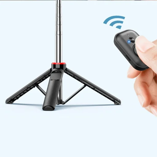 Selfie stick WC1Y3S teleszkópos tripod 1,3 m telefontartóval - fekete - 17