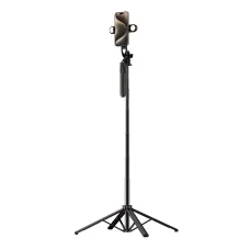 Selfie stick WH181D-Y1S 1.75m aluminum alloy telescopic tripod with dual lamp and phone holder - black