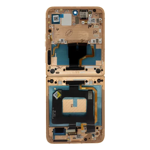 Motorola RAZR 50 Ultra LCD kijelző + érintőegység + előlapi burkolat Peach Fuzz (Szerviz csomag) - 2