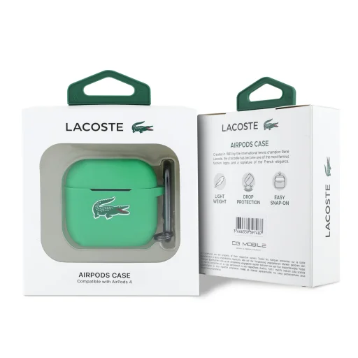  AirPods 4 Zöld Lacoste Liquid Silicone Croc Logo tok - 3