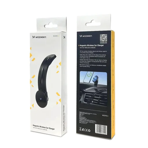 Wozinsky WCZ2Y2S mágneses autós tartó 15W MagSafe induktív töltővel autós műszerfalra - Fekete - 3