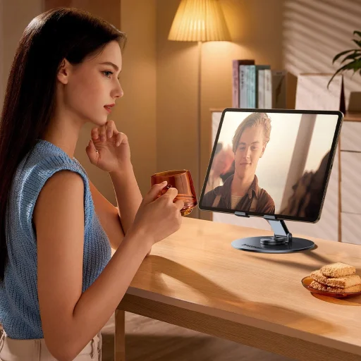 Wozinsky WRS-DSY84SS 360° Forgatható Aluminium Tablet Állvány - Szürke - 2