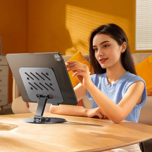 Wozinsky WRS-DSY84SS 360° Forgatható Aluminium Tablet Állvány - Szürke - 4