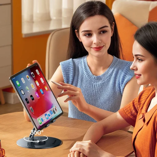 Wozinsky WRS-DSY84SS 360° Forgatható Aluminium Tablet Állvány - Szürke - 9