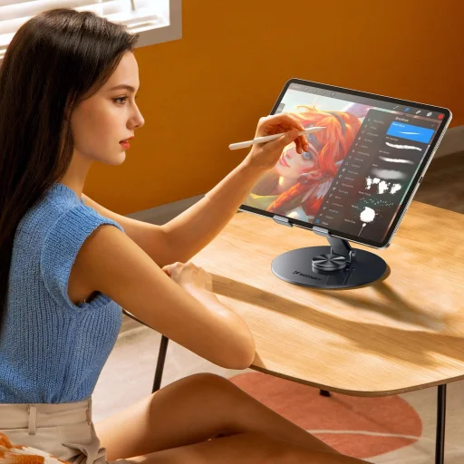 Wozinsky WRS-DSY84SS 360° Forgatható Aluminium Tablet Állvány - Szürke - 10