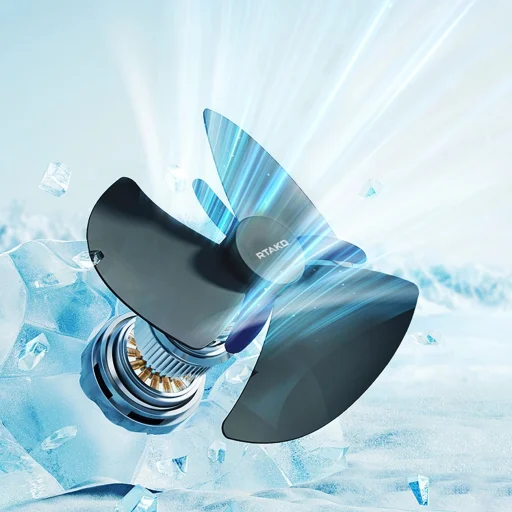 Rtako WD0Y6S Kettős Légcsavaros Mini Ventilátor 3600mAh - Fekete - 4