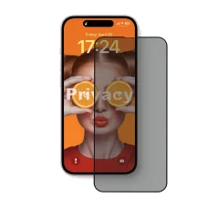  iPhone 16 Pro Max Átlátszó ANANK 2.5D háromszorosan megerősített 180°-os betekintésvédő képernyővédő üvegfólia