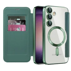 Samsung Galaxy S23 Plus - Techsuit SmartMag Könyvtok - Zöld tok