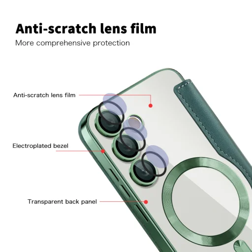  Techsuit - SmartMag könyvtok - Samsung Galaxy S23 - Zöld tok - 3