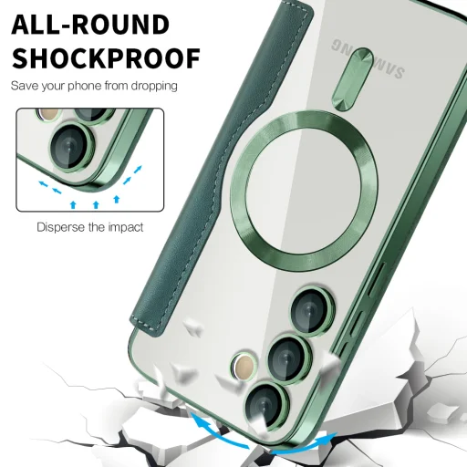  Techsuit - SmartMag könyvtok - Samsung Galaxy S23 - Zöld tok - 4