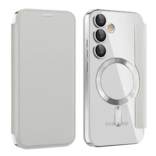  Techsuit - SmartMag Könyv Tok - Samsung Galaxy S24 - Szürke tok - 2