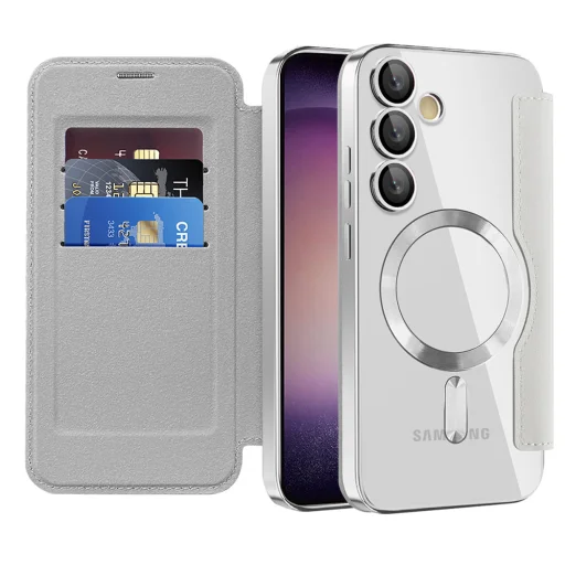 Samsung Galaxy S23 Plus - Techsuit - SmartMag könyvtok - Szürke tok - 1