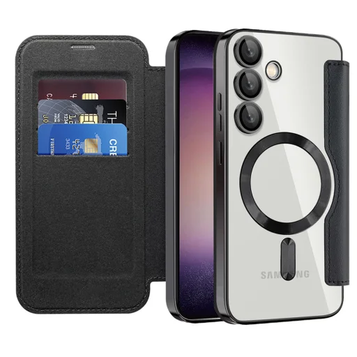  Techsuit - SmartMag könyv tok - Samsung Galaxy S23 - Fekete - 1