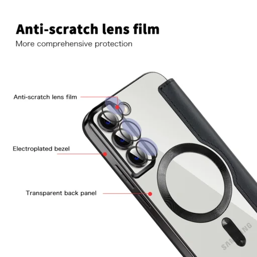 Samsung Galaxy S22 Plus 5G - Techsuit SmartMag könyv tok - Fekete - 3