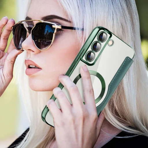 Samsung Galaxy S22 Plus 5G - Techsuit - SmartMag könyvtok - zöld. tok - 6