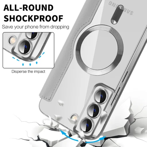 Techsuit - SmartMag könyv tok - Samsung Galaxy S22 Plus 5G - Szürke - 7