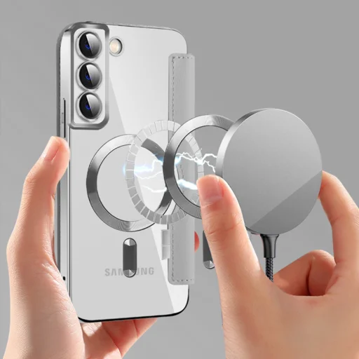 Techsuit - SmartMag könyv tok - Samsung Galaxy S22 Plus 5G - Szürke - 11