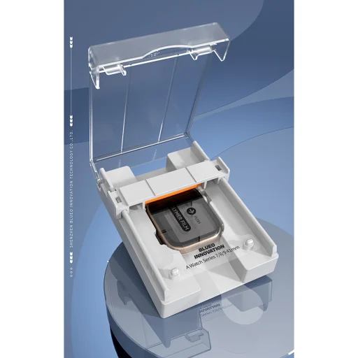 Blueo - Magas Molekulájú Képernyővédő Por Eltávolító Lokátorral - Apple Watch 10 42mm - Fekete - 11