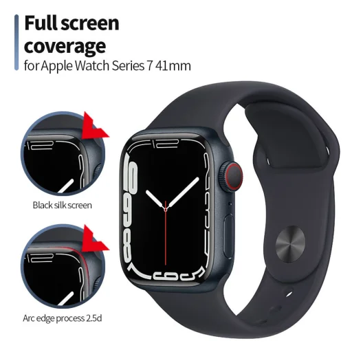 Blueo - Magas Molekulájú Képernyővédő Por Eltávolító Lokátorral - Apple Watch 10 42mm - Fekete - 8