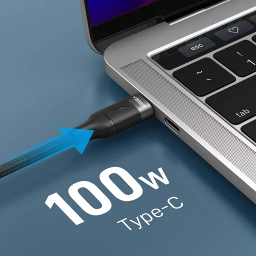 VEGER kábel Type C - Type C PD 5A 100W CC02 1,5 m fekete - 7