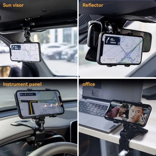 XO autós telefontartó C171 fekete műszerfalra ívre csíptethető - 6