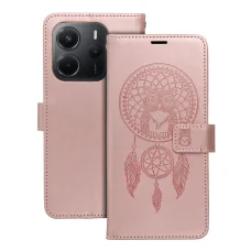MEZZO fliptok Xiaomi Redmi Note 14 4G (GLOBAL - 164,84mm x 78,15mm x 8,16mm) álomfogó rózsa arany tok