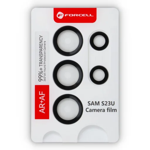 Forcell Premium kamera lencse edzett üveg - Samsung Galaxy S23 Ultra fekete üvegfólia - 4