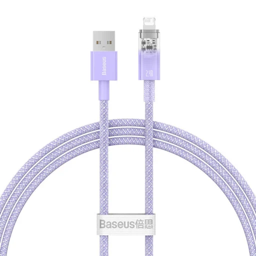 Baseus Lightning Explorer sorozatú gyorstöltő kábel USB-A, 1m, 2,4A (lila) - 2