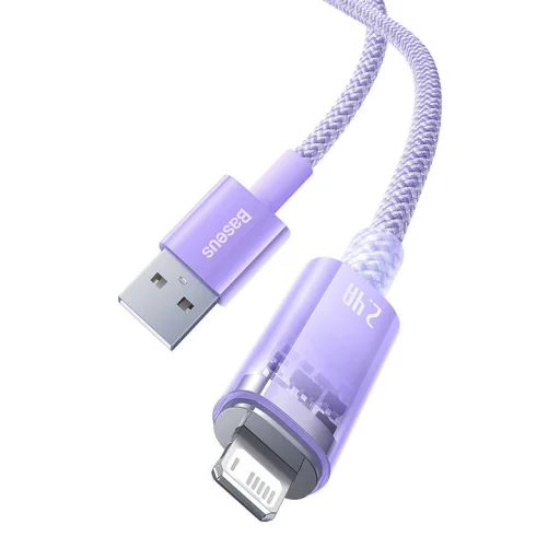 Baseus Lightning Explorer sorozatú gyorstöltő kábel USB-A, 1m, 2,4A (lila) - 4