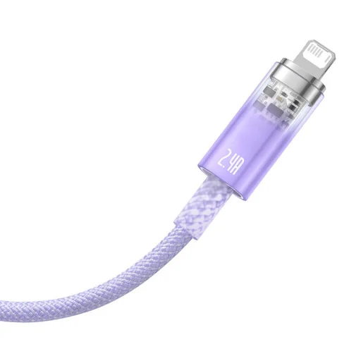 Baseus Lightning Explorer sorozatú gyorstöltő kábel USB-A, 1m, 2,4A (lila) - 5