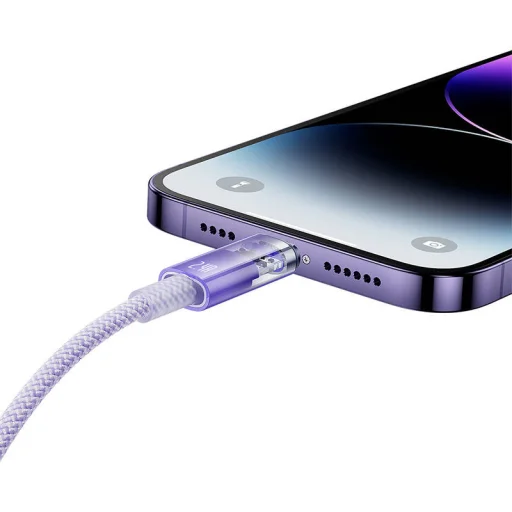 Baseus Lightning Explorer sorozatú gyorstöltő kábel USB-A, 1m, 2,4A (lila) - 8