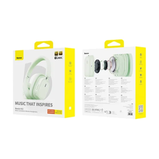 Baseus - Vezeték nélküli Fejhallgató Bowie H1i (A00050402633-00) - zajszűrés, Bluetooth 5.3 - Természetes Zöld - 13