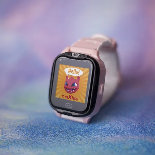 Maxlife okosóra 4G MXKW-350 rózsaszín GPS WiFi - 6