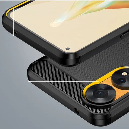  Oppo Reno8 T - Szén-szilikon tok - Fekete - 5