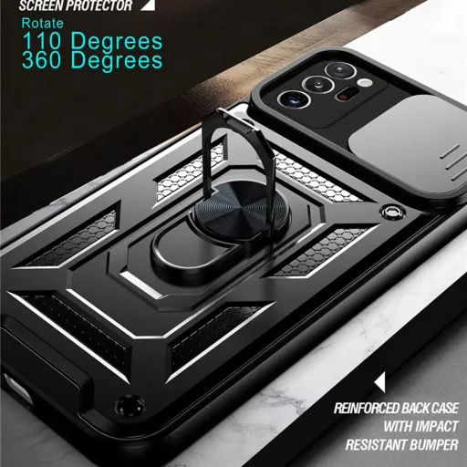 Samsung Galaxy Note 20 Ultra / Note 20 Ultra 5G - Techsuit CamShield Sorozat - Fekete tok - 2