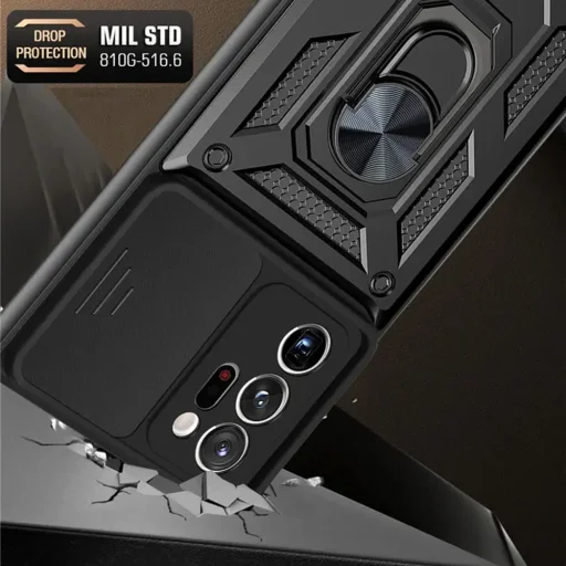 Samsung Galaxy Note 20 Ultra / Note 20 Ultra 5G - Techsuit CamShield Sorozat - Fekete tok - 3