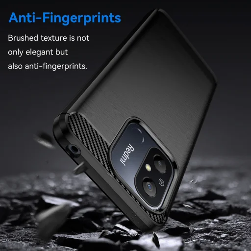 Xiaomi Redmi 12C - Techsuit - Szén-szilikon tok - Fekete - 3