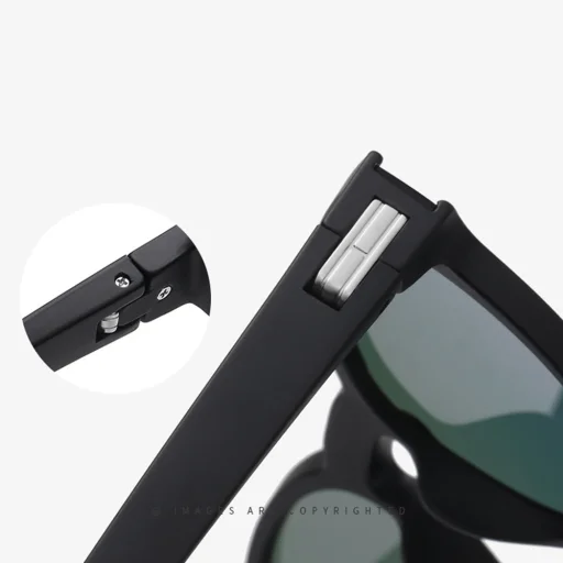 Napszemüveg - Techsuit - Polarizált TR90 (TR7545) - UV védelem - Fényes fekete / Szürke - 4