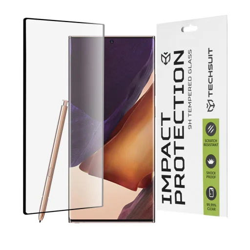 Techsuit - 111D Teljes Borítású / Teljes Ragasztású Üveg / 3D Ívelt Kijelzővédő - Samsung Galaxy Note 20 Ultra 4G / Note 20 Ultra 5G - Fekete - 1