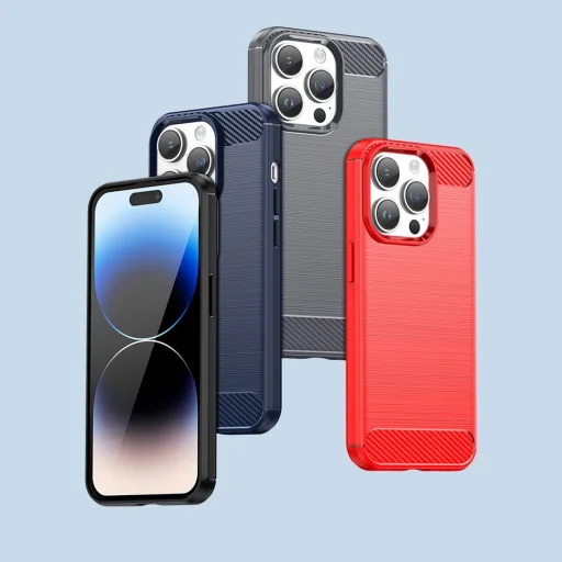 Carbon tok iPhone 14 Pro rugalmas gél hátlap kék - 12