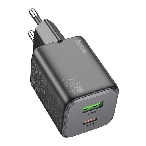 HOCO töltő USB A + Type C PD QC 3A 20W N41 fekete - 1