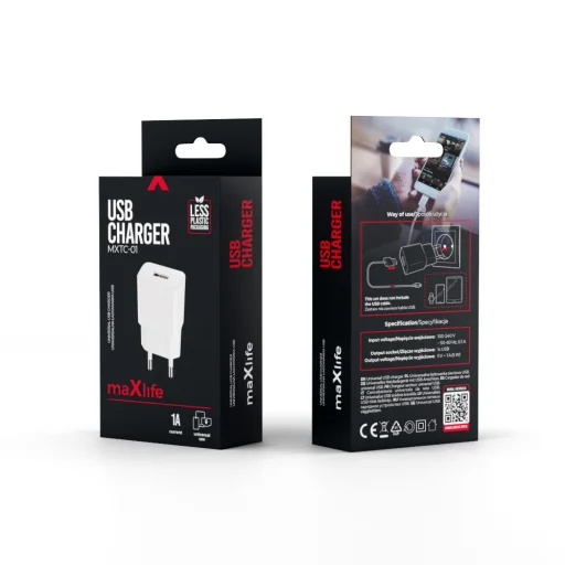 Maxlife MXTC-01 töltő 1x USB 1A fehér - 5