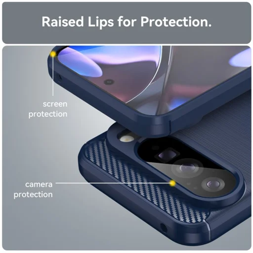 Google Pixel 10 Pro XL - Techsuit - Karbonszilikon - Kék tok - 5