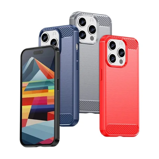 Rugalmas karbon mintázatú tok iPhone 15 Pro Carbon Case - fekete tok - 5